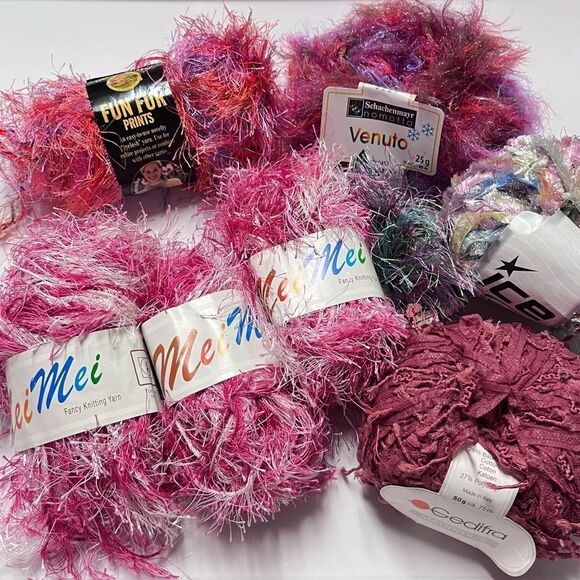 Lot of Novelty Eyelash Knitting Yarn - Picture 1 of 6